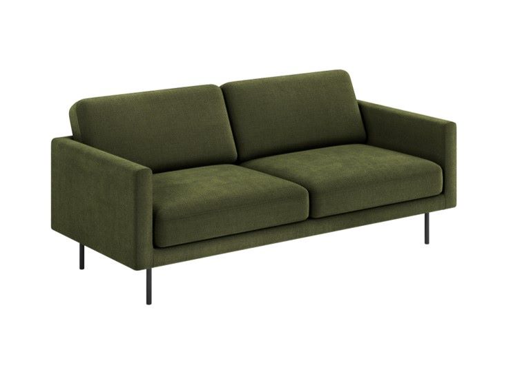 WS Lola 3 Seater Sofa Green Front Angle metal